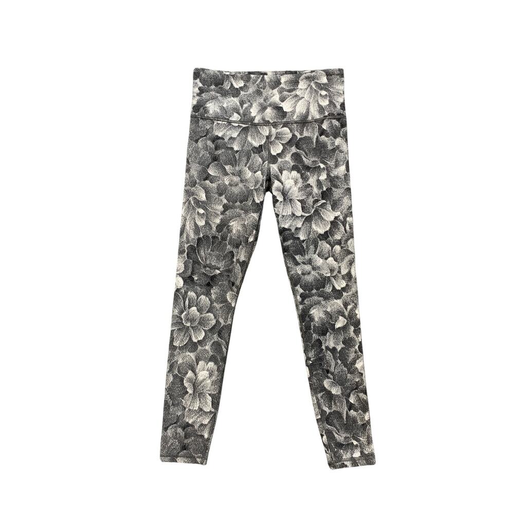 Athleta Leggings Womens S Small Gray White Elation Textured Chakra Floral Ankle